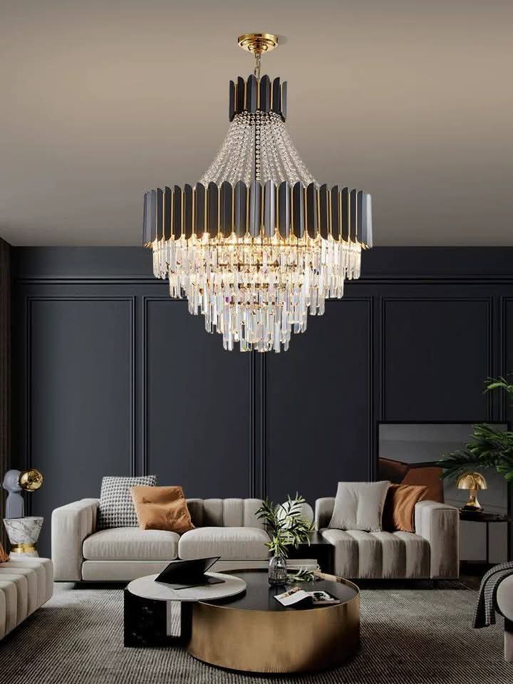 Black crystal chandelier V6