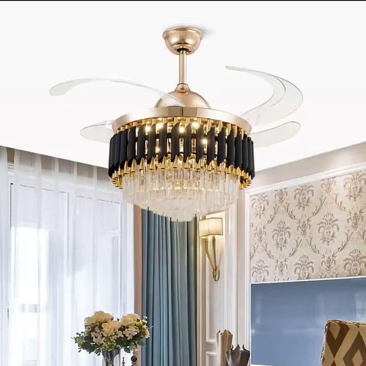 crystal chandelier with fan
